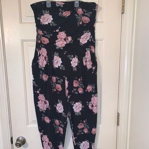 Strapless Floral Romper